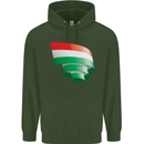 Curled Hungary Flag Hungarian Day Football Mens 80% Cotton Hoodie Forest Green