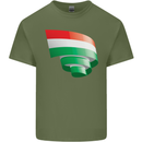 Curled Hungary Flag Hungarian Day Football Mens Cotton T-Shirt Tee Top Military Green