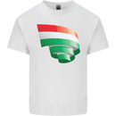 Curled Hungary Flag Hungarian Day Football Mens Cotton T-Shirt Tee Top White