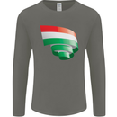 Curled Hungary Flag Hungarian Day Football Mens Long Sleeve T-Shirt Charcoal