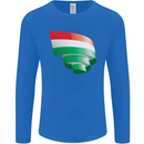Curled Hungary Flag Hungarian Day Football Mens Long Sleeve T-Shirt Royal Blue