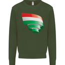 Curled Hungary Flag Hungarian Day Football Mens Sweatshirt Jumper Forest Green