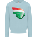Curled Hungary Flag Hungarian Day Football Mens Sweatshirt Jumper Light Blue