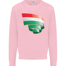 Curled Hungary Flag Hungarian Day Football Mens Sweatshirt Jumper Light Pink
