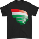 Curled Hungary Flag Hungarian Day Football Mens T-Shirt 100% Cotton Black