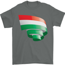 Curled Hungary Flag Hungarian Day Football Mens T-Shirt 100% Cotton Charcoal