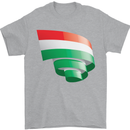 Curled Hungary Flag Hungarian Day Football Mens T-Shirt 100% Cotton Sports Grey