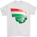 Curled Hungary Flag Hungarian Day Football Mens T-Shirt 100% Cotton White