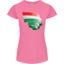 Curled Hungary Flag Hungarian Day Football Womens Petite Cut T-Shirt Azalea