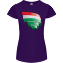 Curled Hungary Flag Hungarian Day Football Womens Petite Cut T-Shirt Purple