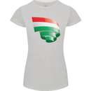 Curled Hungary Flag Hungarian Day Football Womens Petite Cut T-Shirt Sports Grey
