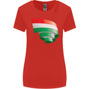 Curled Hungary Flag Hungarian Day Football Womens Wider Cut T-Shirt Red