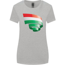 Curled Hungary Flag Hungarian Day Football Womens Wider Cut T-Shirt Sports Grey
