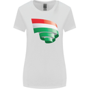 Curled Hungary Flag Hungarian Day Football Womens Wider Cut T-Shirt White