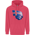 Curled Iceland Flag Icelander Day Football Childrens Kids Hoodie Heliconia