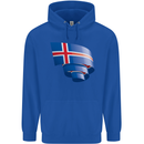 Curled Iceland Flag Icelander Day Football Childrens Kids Hoodie Royal Blue