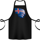 Curled Iceland Flag Icelander Day Football Cotton Apron 100% Organic Black