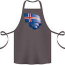 Curled Iceland Flag Icelander Day Football Cotton Apron 100% Organic Dark Grey