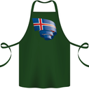 Curled Iceland Flag Icelander Day Football Cotton Apron 100% Organic Forest Green