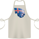 Curled Iceland Flag Icelander Day Football Cotton Apron 100% Organic Natural