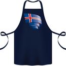 Curled Iceland Flag Icelander Day Football Cotton Apron 100% Organic Navy Blue