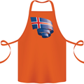Curled Iceland Flag Icelander Day Football Cotton Apron 100% Organic Orange