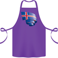 Curled Iceland Flag Icelander Day Football Cotton Apron 100% Organic Purple