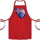 Curled Iceland Flag Icelander Day Football Cotton Apron 100% Organic Red