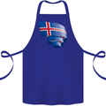 Curled Iceland Flag Icelander Day Football Cotton Apron 100% Organic Royal Blue