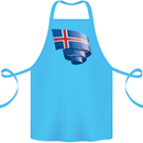Curled Iceland Flag Icelander Day Football Cotton Apron 100% Organic Turquoise