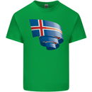 Curled Iceland Flag Icelander Day Football Kids T-Shirt Childrens Irish Green