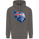 Curled Iceland Flag Icelander Day Football Mens 80% Cotton Hoodie Charcoal