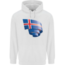 Curled Iceland Flag Icelander Day Football Mens 80% Cotton Hoodie White