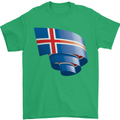 Curled Iceland Flag Icelander Day Football Mens T-Shirt 100% Cotton Irish Green