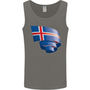 Curled Iceland Flag Icelander Day Football Mens Vest Tank Top Charcoal