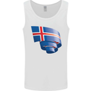 Curled Iceland Flag Icelander Day Football Mens Vest Tank Top White