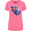 Curled Iceland Flag Icelander Day Football Womens Wider Cut T-Shirt Azalea