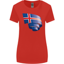 Curled Iceland Flag Icelander Day Football Womens Wider Cut T-Shirt Red