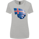 Curled Iceland Flag Icelander Day Football Womens Wider Cut T-Shirt Sports Grey
