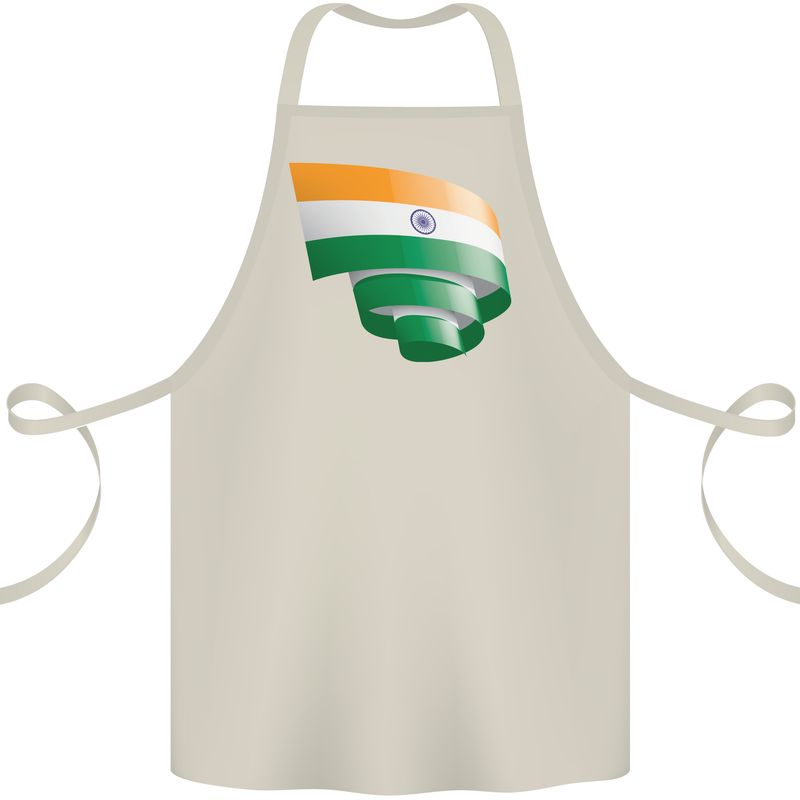 Curled India Flag Indian Day Football Cotton Apron 100% Organic Natural