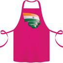 Curled India Flag Indian Day Football Cotton Apron 100% Organic Pink