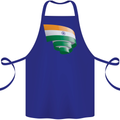 Curled India Flag Indian Day Football Cotton Apron 100% Organic Royal Blue