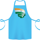 Curled India Flag Indian Day Football Cotton Apron 100% Organic Turquoise