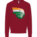 Curled India Flag Indian Day Football Kids Sweatshirt Jumper Red