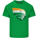 Curled India Flag Indian Day Football Kids T-Shirt Childrens Irish Green