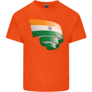 Curled India Flag Indian Day Football Kids T-Shirt Childrens Orange