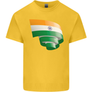 Curled India Flag Indian Day Football Kids T-Shirt Childrens Yellow