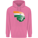 Curled India Flag Indian Day Football Mens 80% Cotton Hoodie Azelea