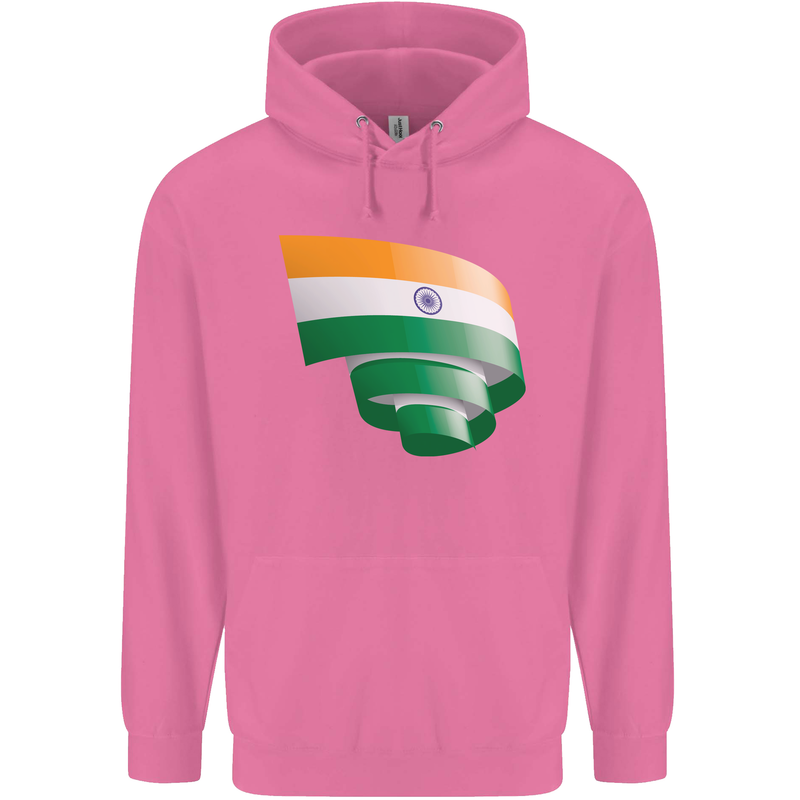 Curled India Flag Indian Day Football Mens 80% Cotton Hoodie Azelea