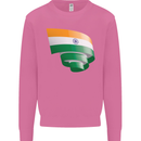 Curled India Flag Indian Day Football Mens Sweatshirt Jumper Azalea